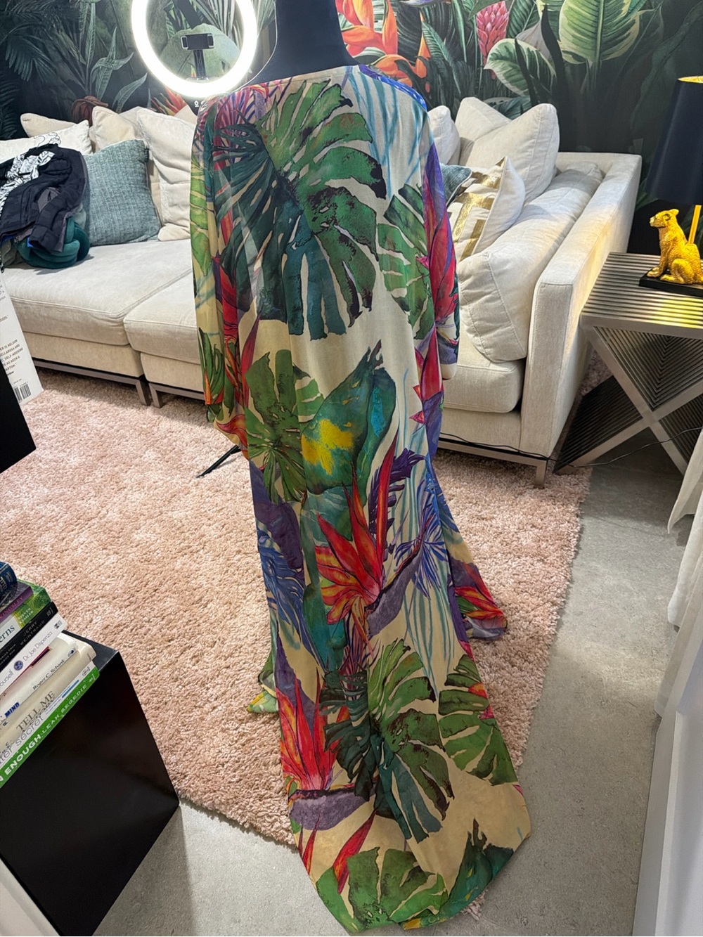 Ramona LaRue by Arianne Tropical Chiffon & Satin Crepe Pant Set – Size S/M NWOT - Picture 4 of 8